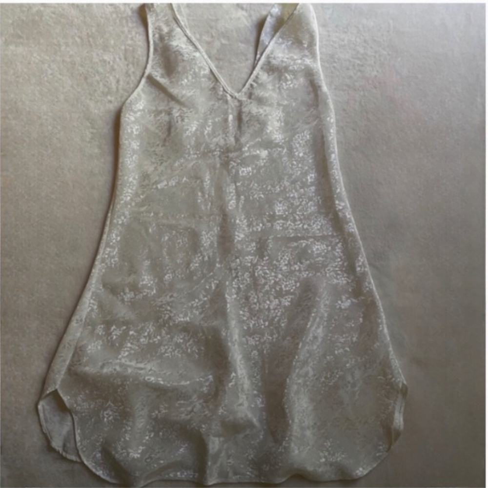 white sateen sleepwear small